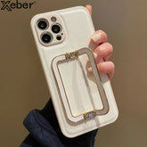 Lychee Leather Shockproof Phone Case with Holder